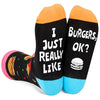 Unisex Burger Socks, Burger Lover Gift, Funny Food Socks, Novelty Burger Gifts, Gift Ideas for Men Women, Funny Burger Socks for Burger Lovers, Valentines Gifts, Christmas Gifts