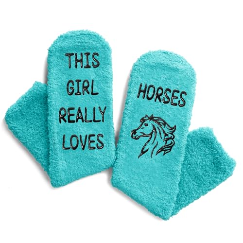 Funny Fuzzy Horse Socks for Girls Women, Novelty Horse Gifts for Equestrian Lovers, Horse Socks Riding Gifts Equestrian Gifts