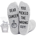 Unisex Fuzzy Breast Cancer Awareness Socks Chemo Socks, Breast Cancer Gifts Breast Cancer Awareness Gifts for Women Men