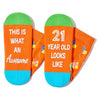 Crazy Silly 21th Birthday Socks Funny Gift Idea for Men Women Unique 21th Birthday Gift for Him and Her, Presents for 21 Year Old Men Women