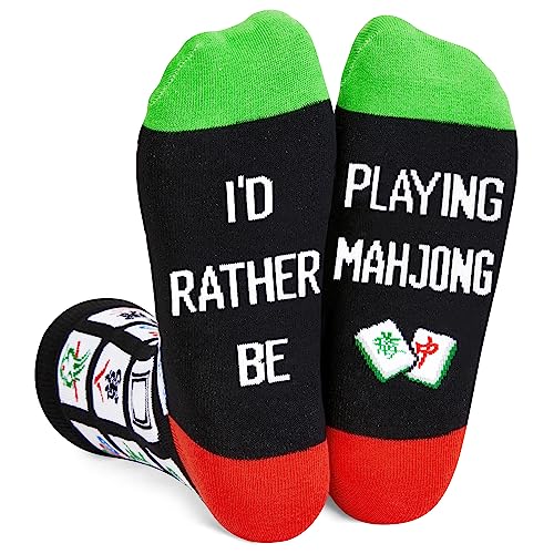 Fun Mahjong Gifts for Men and Women, Silly Socks, Unisex Mahjong Themed Socks, Novelty Mahjong Gifts for Mahjong Lovers, Perfect Mahjong Lover Gift