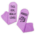 Horse Gifts For Her Unique Gifts for Girlfriend Mother Daughter Wife Sister Fuzzy Fluffy Horse Socks