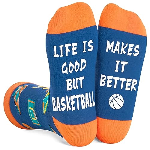 Funny Basketball Unisex Adult's Dark Blue Crew Socks
