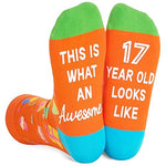 Crazy Silly 17th Birthday Socks Funny Gift Idea for Teens Boys Girls Unique 17th Birthday Gift for Big Kids, Presents for 17 Year Old Girl Boy