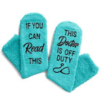 Funny Doctor Gifts for Women, Fuzzy Doctor Socks Gifts for Doctors, Soft Cozy Fluffy Doctor Gift Socks