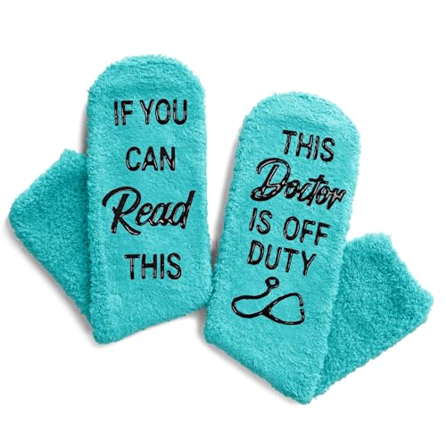 Funny Doctor Gifts for Women, Fuzzy Doctor Socks Gifts for Doctors, Soft Cozy Fluffy Doctor Gift Socks