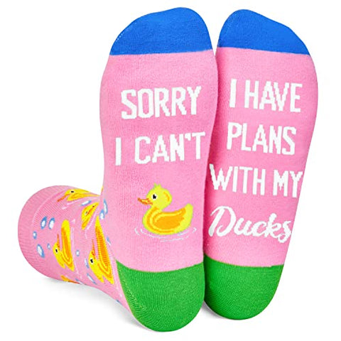 HAPPYPOP Funny Rubber Duck Socks For Women - Novelty Cute