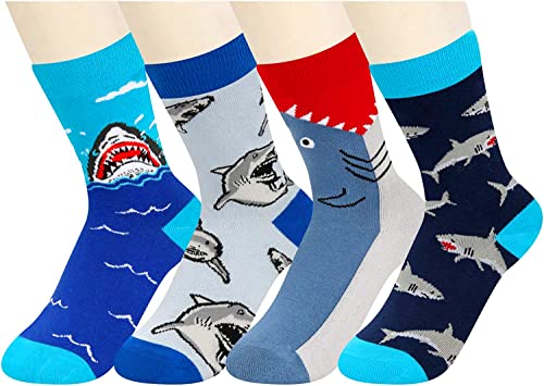 Funny Shark Socks for Boys 7-10 Years, Novelty Shark Gifts For Shark Lovers, Children's Day Gift For Your Son, Gift For Brother, Funny Shark Socks for Kids, Boys Shark Themed Socks