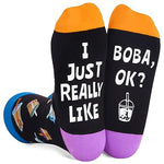 Funny Crazy Socks for Women Men, Boba Bubble Milk Tea Gifts for Teen Girls Boba Socks, Gifts for Drinkers