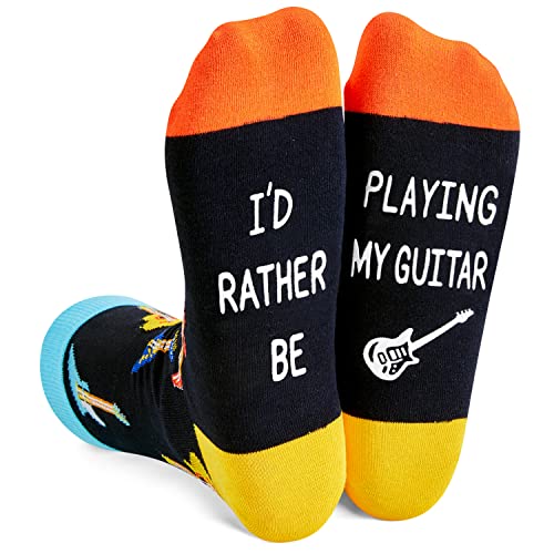 Guitar Gifts for Men Women, Funny Socks Guitar Lovers Gifts, Heavy Metal Gifts Music Gifts for Bass Guitar Players Teachers, Guitar Socks