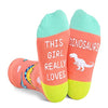 Funny Dinosaur Gifts for Girls, Gifts for Daughters, Kids Who Love Dinosaur, Cute Dinosaur Socks for Girls 7-10 Years Old