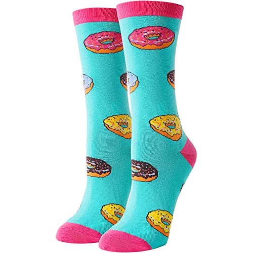 Women's Donut Socks, Donut Lover Gift, Funny Food Socks, Novelty Donut Gifts, Gift Ideas for Women, Funny Donut Socks for Donut Lovers, Mother's Day Gifts