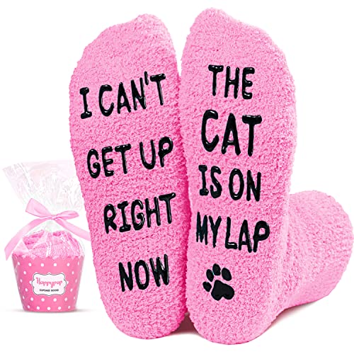 Funny Novelty Fuzzy Cat Socks Gift For Women,Mom Gifts For Cat Lovers