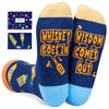 Socks With Funny Sayings, Bourbon Whiskey Margarita Vodka Gifts for Drink Lovers, Cocktail Socks Tequila Socks