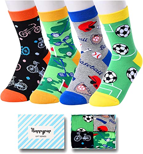 Crazy Kids Socks Funny Ball Sports Socks Gifts for Boys Girls, Best Gifts for Children Ball Sports Gifts, Birthdays Gifts, Children's Day Gifts, Christmas Gifts, Gifts for 7-10 Years Old
