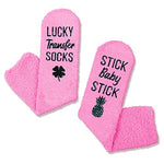 Funny Fuzzy Socks for Women Pregnant Mom Gifts for Pregnant Women IVF Socks Non-Slip IVF Gifts