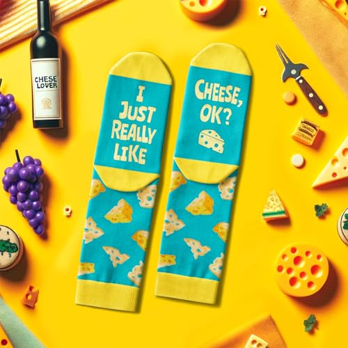 Unisex Cheese Gifts for Cheese Lover, Cheese Socks for Men Women, Funny Novelty Silly Cheese Socks Gifts