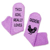 Novelty Chicken Women's Purple Crew Socks