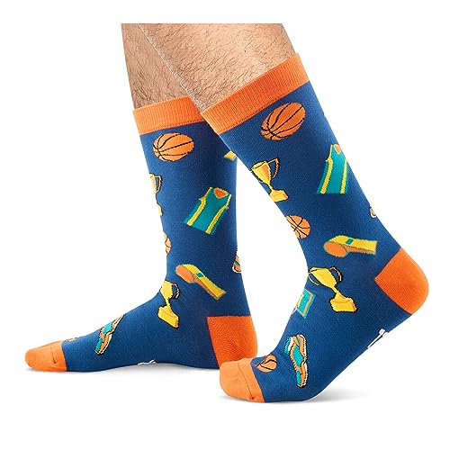 Funny Basketball Gifts for Basketball Lovers, Women Men Basketball Socks, Cute Ball Sports Socks for Sports Lovers, Unisex Basketball Socks for Men Women Basketball Gifts