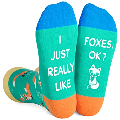 Gender-Neutral Fox Gifts, Unisex Fox Socks for Women and Men, Fox Gifts Animal Socks