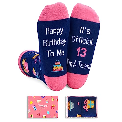 Gifts for 13 Year Old Girls Boys 13th Birthday Gifts, Gifts for Boys Girls age 13, Crazy Silly Funny 13 Year Old Socks for Kids