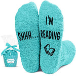 Socks Gift for Students, Warm Cozy Socks, Reading Socks for Women, Fluffy Fuzzy Slipper, Book Lover Gifts