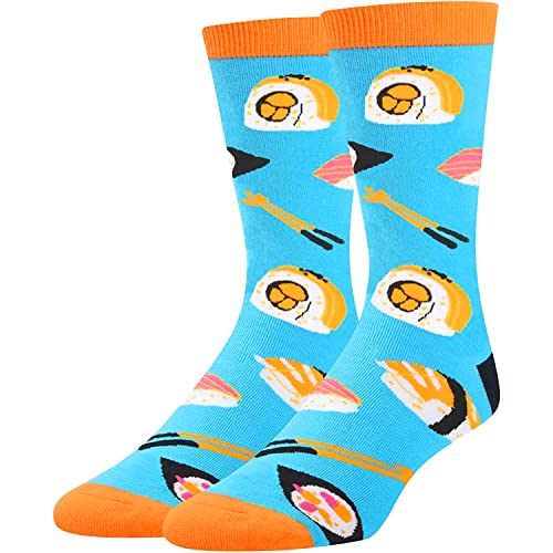 Funny Sushi Socks for Men, Novelty Sushi Gifts For Sushi Lovers, Anniversary Gift For Him, Gift For Dad, Funny Food Socks, Mens Sushi Themed Socks