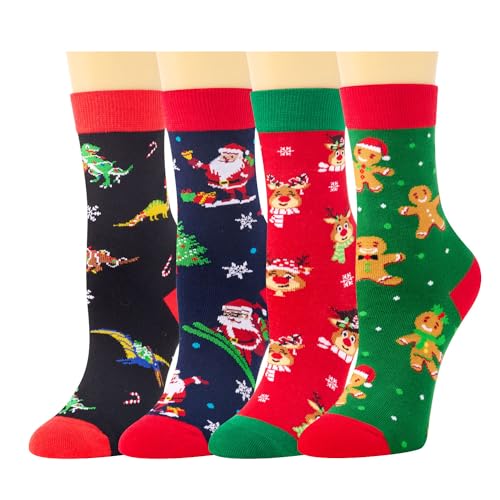Novelty Christmas Gifts for Kids, Stocking Stuffers, Xmas Gifts, Best Secret Santa Gifts, Holiday Socks for Boys Girls, Christmas Presents, Funny Children Christmas Socks, Santa Socks, Gifts for 7-10 Years Old