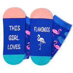 Funny Saying Flamingo Gifts for Women,This Girl Loves Flamingos,Novelty Flamingo Print Socks
