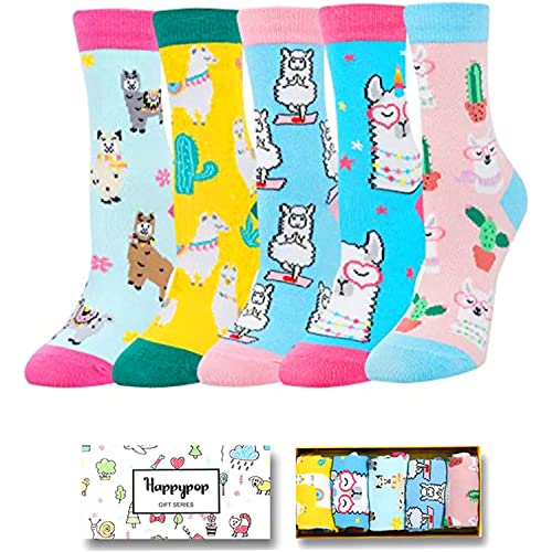 Funny Llama Gifts for Toddler Girls, Gifts for Daughters, Kids Who Love Llama, Cute Llama Socks for Girls, Bathday Gifts for 1-4 Years Old Girls