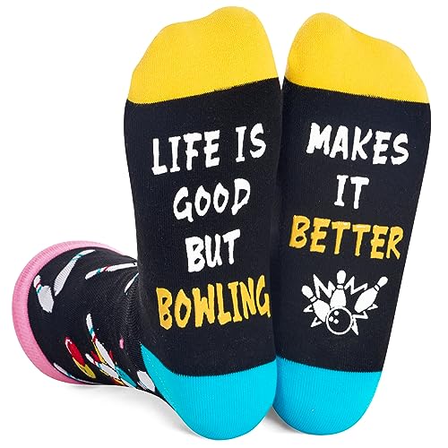 Cute Ball Sports Socks for Sports Lovers, Unisex Bowling Socks for Men Women, Funny Bowling Gifts for Bowling Lovers, Perfect Women Men Bowling Socks Gift