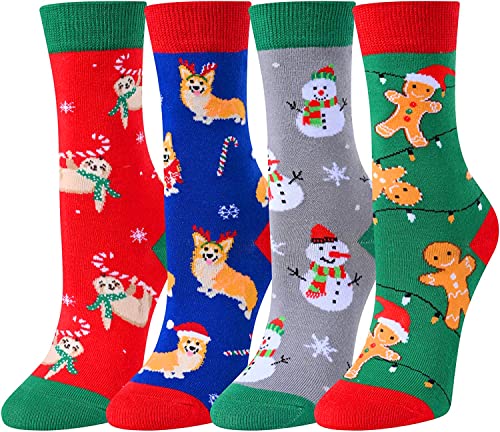 Best Secret Santa Gifts, Xmas Gifts, Santa Socks, Stocking Stuffers, Holiday Socks for 4-7 Years Old Boys Girls, Christmas Presents, Novelty Christmas Gifts for Kids, Funny Children Christmas Socks