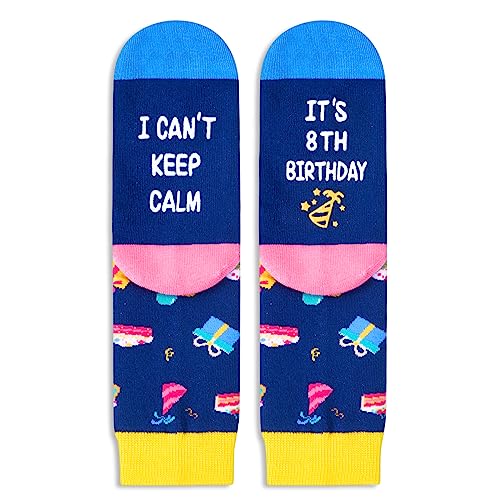 Crazy Funny Birthday Socks for Kids, Top Best Cool Birthday Gifts for 8 Year Old Boys Girls, 8 Year Old 8 Yr Old Girl Boy Gift Ideas