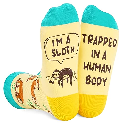 Gender-Neutral Sloth Gifts, Unisex Sloth Socks for Women and Men, Sloth Gifts Animal Socks