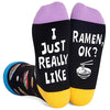 Novelty Ramen Unisex Adult's Black Crew Socks
