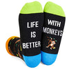 One-Size-Fits-All Monkey Gifts, Unisex Monkey Socks for Women and Men,  Monkey Gifts Gender-Neutral Animal Socks