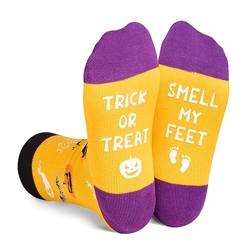 Silly Halloween Gifts, Funny Pumpkin Socks, Spooky Horror-themed Halloween Socks for Women Men, Funny Gifts for Halloween Holiday Presents, Horror Gifts, Gifts for 7-10 Years Old