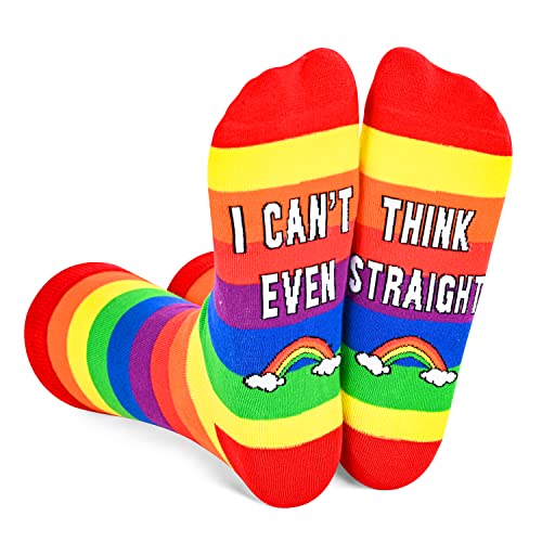 Unisex Rainbow Socks, Pride Socks for Women Men, Lgbtq Socks, Funny Colorful Striped Socks, Lesbian Gifts Gay Gifts, Lgbtq Gifts Pride Gifts