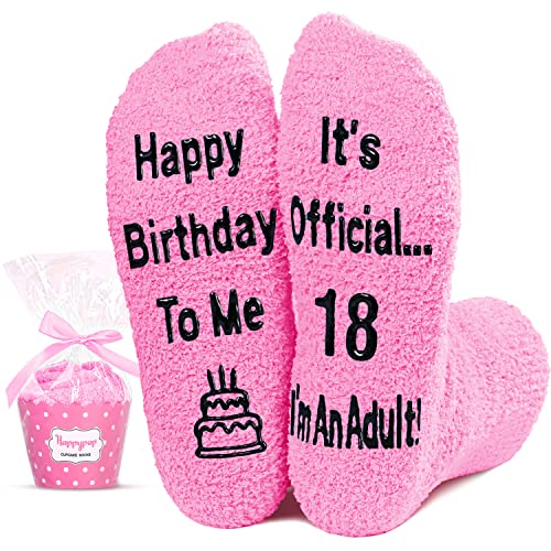 Crazy Silly 18th Birthday Socks Funny Gift Idea for Teenage Girls Unique 18th Birthday Gift for Her, Presents for 18 Year Old Girl