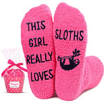 Sloth Gifts For Her Unique Gifts for Girlfriend Mother Daughter Wife Sister Fuzzy Fluffy Sloth Socks