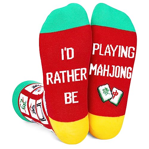 Unique Mahjong Lover Gift, Novelty Mahjong Socks, Gifts for Men and Women, Funny Mahjong Gifts, Unisex Mahjong Themed Silly Socks