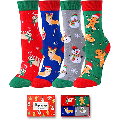 Best Secret Santa Gifts, Xmas Gifts, Santa Socks, Stocking Stuffers, Holiday Socks for 4-7 Years Old Boys Girls, Christmas Presents, Novelty Christmas Gifts for Kids, Funny Children Christmas Socks