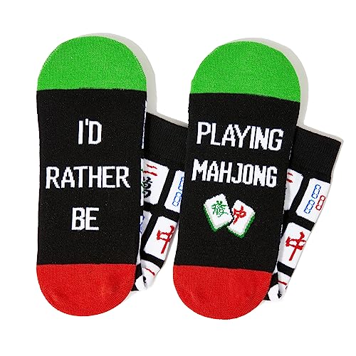 Fun Mahjong Gifts for Men and Women, Silly Socks, Unisex Mahjong Themed Socks, Novelty Mahjong Gifts for Mahjong Lovers, Perfect Mahjong Lover Gift