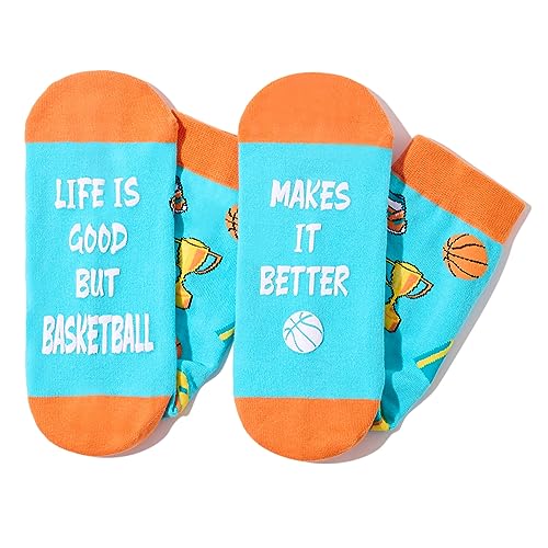 Funny Basketball Unisex Adult's Light Blue Crew Socks