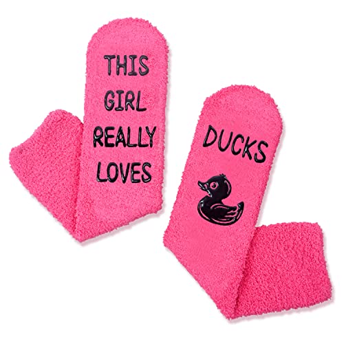 Rubber Duck Gifts For Women Fuzzy Animals Socks Gift For Duck Lover Valentine's Birthdays Gift For Her