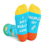 Lovely Pineapple Girls' Blue Crew Socks
