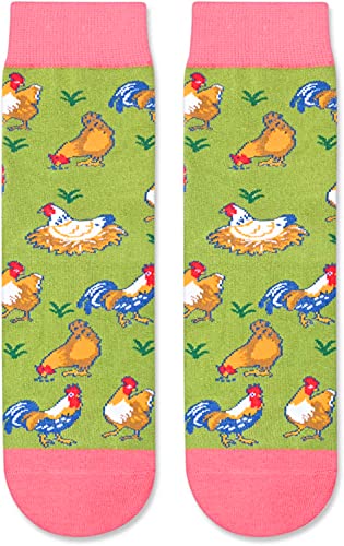 Novelty Chicken Socks, Gifts for 4-7 Years Old Girls, Funny Chicken Gifts for Chicken Lovers, Animal Socks, Kids Chicken Themed Socks, Animal Lover Gift, Silly Socks