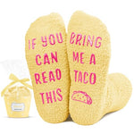 Novelty Taco Gifts for Grils Boys, Funny Crazy Silly Taco Socks, Fuzzy Taco Socks