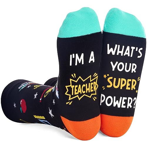 Cute Teacher Gifts, Teacher Socks for Men Women, Appreciation Gifts for Teachers, Funny Teacher Gifts, Cool Gifts for Teachers
