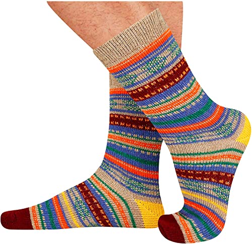 6 Pairs Women Wool Socks, Warm Cabin Nordic Socks, Vintage Socks, Thick Knit Cozy Winter Socks for Women Gifts